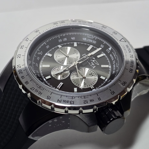 Invicta Aviator Skyshock Men's Watch - 50mm, Black, Silver (33033) - Picture 3 of 14